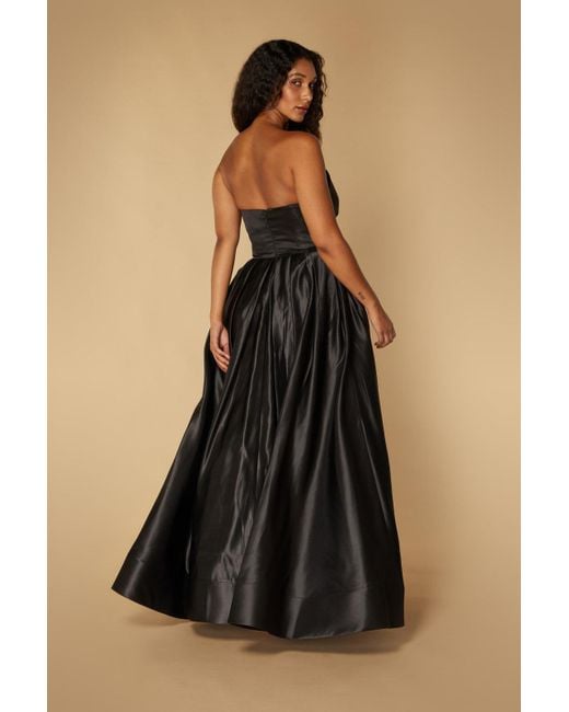 Jarlo Blue Julie V-Neck Strapless Maxi Dress