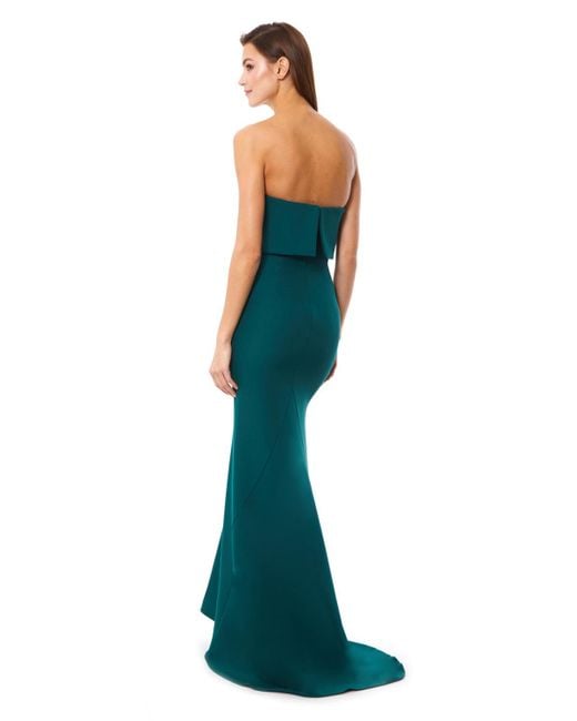 Jarlo Green Blaze Strapless Maxi Dress With Overlay