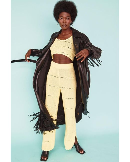 Jayley Green Hand Crafted Tassel Trench Coat