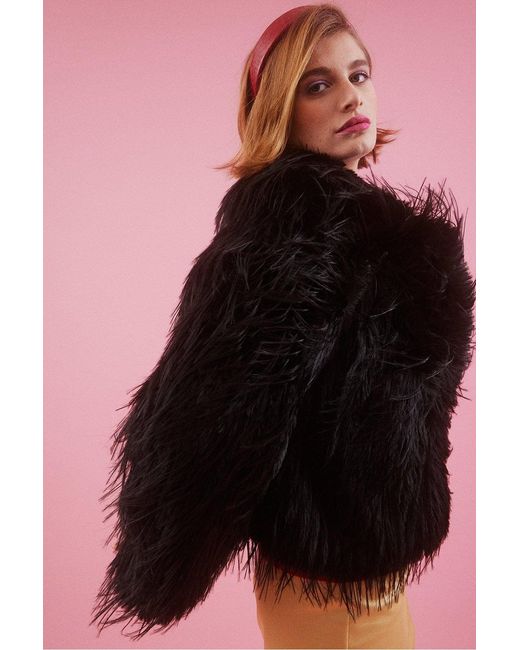 Jayley Black Hand Cut Mongolian Fur Knitted Jacket