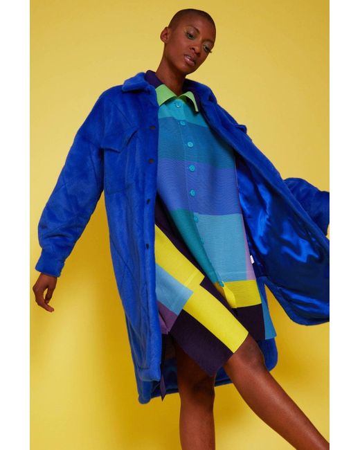Jayley Yellow Hand Made Bamboo Eco Fur Coat