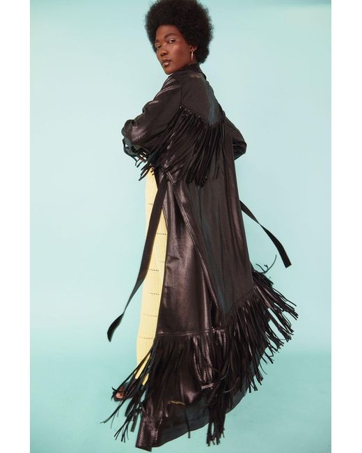 Jayley Green Hand Crafted Tassel Trench Coat