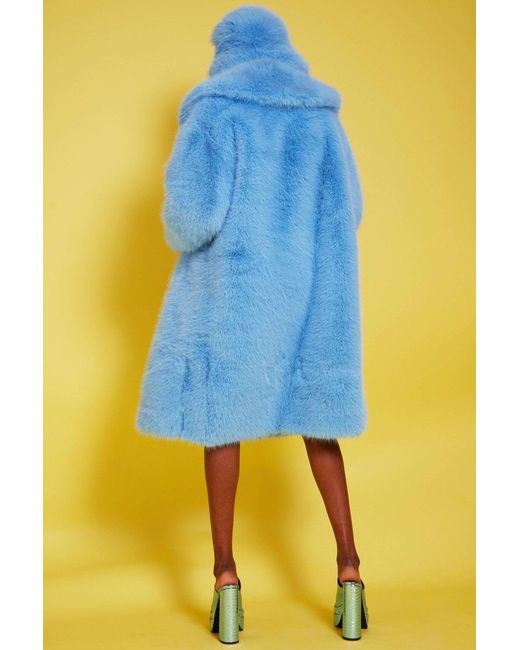 Jayley Blue Bamboo Faux Fur Baby Coat