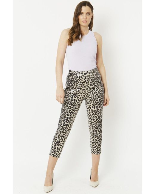 Jayley Black Mono Leopard Leopard Print Faux Suede Trousers