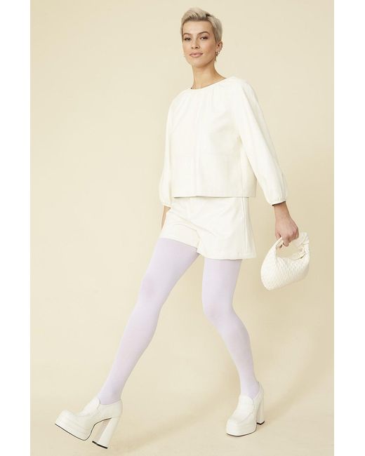 Jayley Natural Tencel Blend Eco Leather Shorts