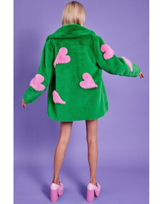 Jayley Purple Faux Fur Long Coat