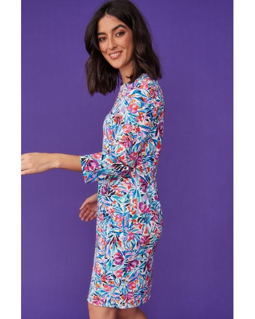 Jayley Purple High Neck Scuba Dress