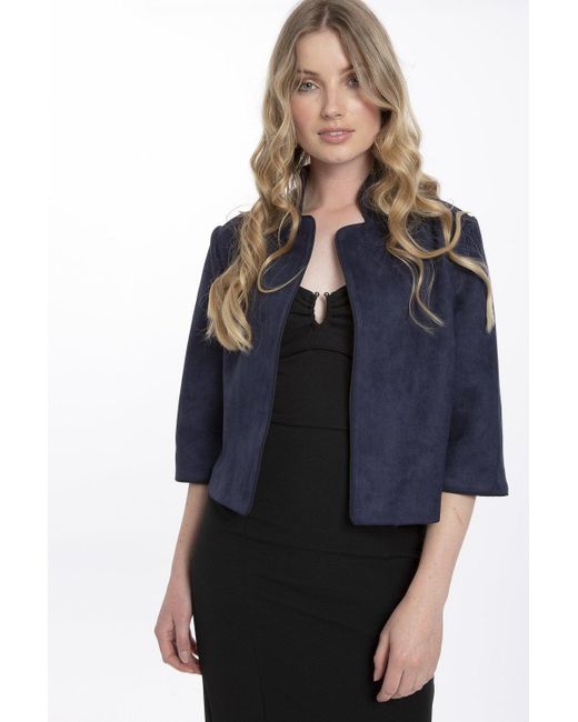 Jayley Blue Faux Suede Jacket