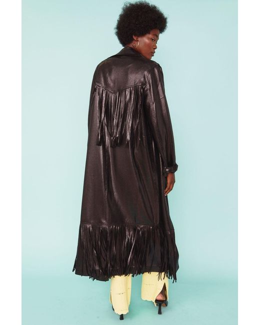 Jayley Green Hand Crafted Tassel Trench Coat