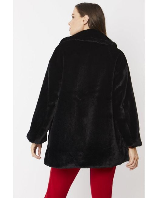 Jayley Red Faux Fur Midi Coat