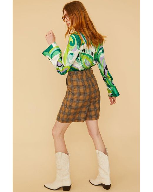 Jayley Green Selena Checkered Shorts