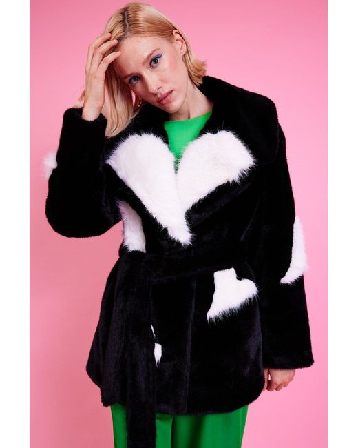 Jayley Pink Faux Fur Long Coat