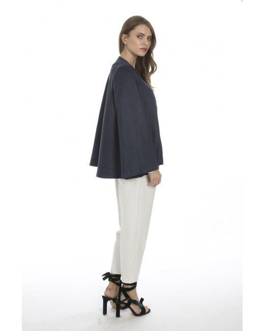 Jayley Blue Luxury Faux Suede Jacket