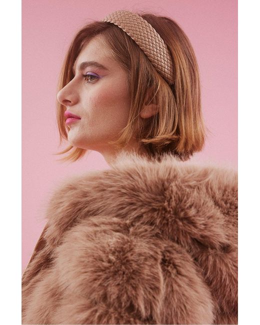 Jayley Pink Hooded Bamboo Faux Fur Puffer Coat