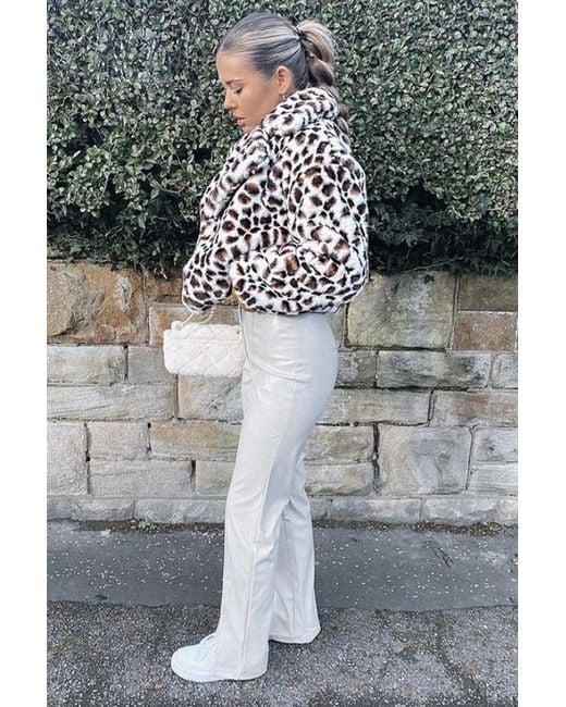 Jayley Blue Faux Fur Cropped Coat