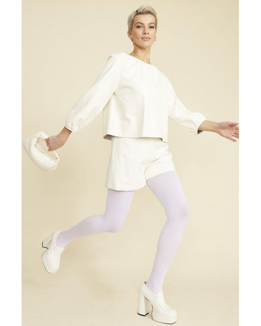 Jayley Natural Tencel Blend Eco Leather Shorts