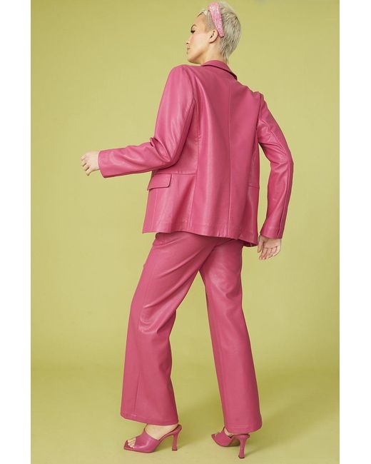 Jayley Orange Eco Leather Trousers