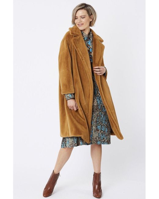 Jayley Multicolor Faux Fur Midi Shaved Shearling Coat