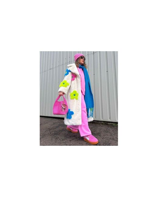 Jayley Pink Faux Fur Long Coat