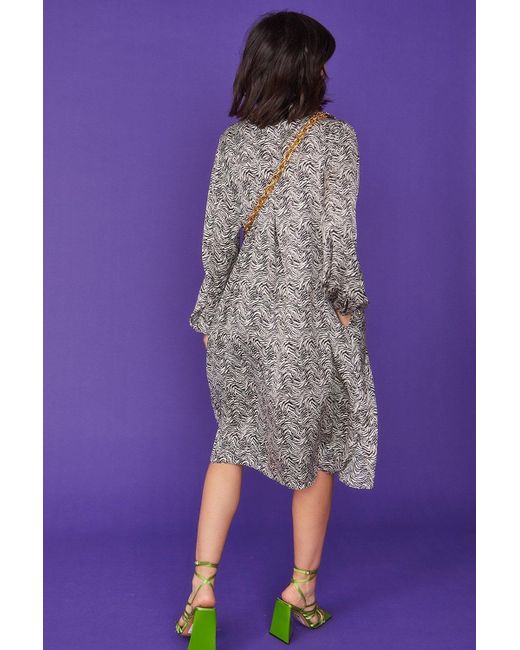 Jayley Purple Oversized Silk Shirt Dress