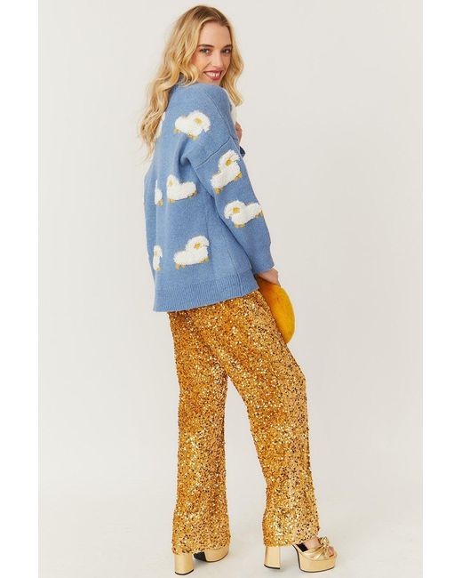 Jayley Yellow Sequin Flares