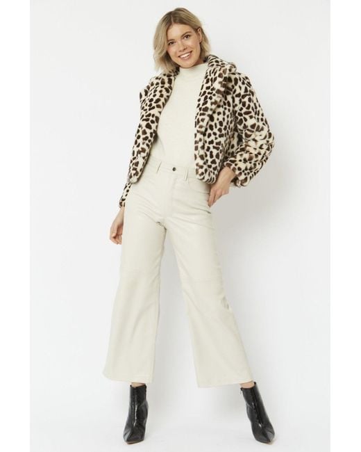 Jayley Blue Faux Fur Cropped Coat