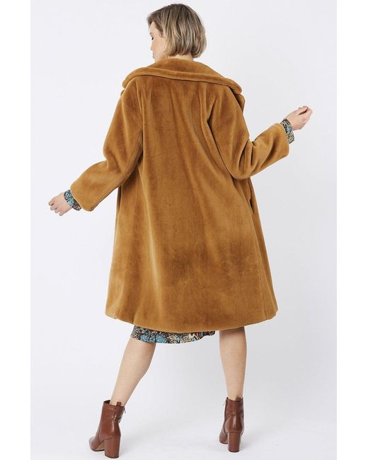 Jayley Multicolor Faux Fur Midi Shaved Shearling Coat