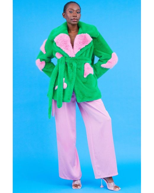 Jayley Purple Faux Fur Long Coat
