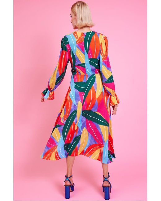 Jayley Pink Tencel Blend Graphic Print Dress