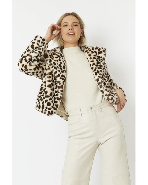 Jayley Blue Faux Fur Cropped Coat