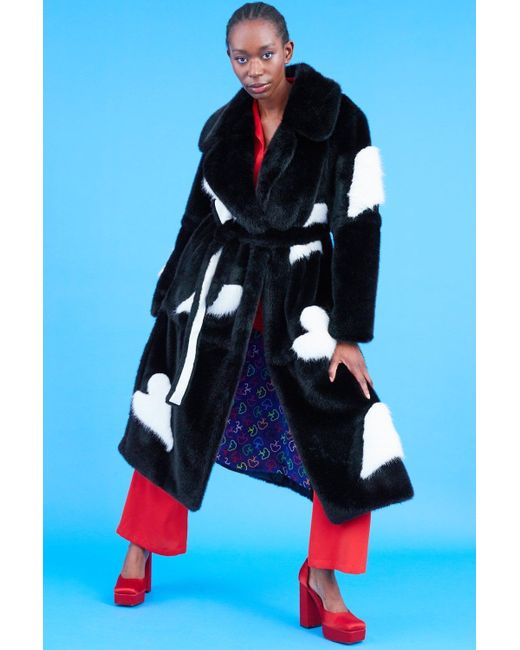 Jayley Blue Faux Fur Long Coat