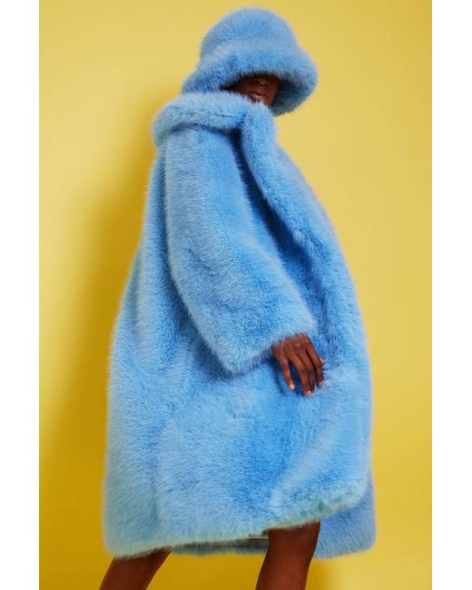 Jayley Blue Bamboo Faux Fur Baby Coat