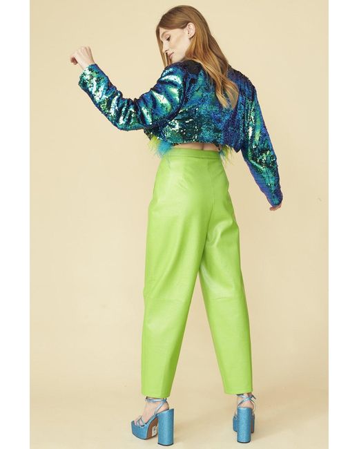 Jayley Blue Cropped Sequin Blazer