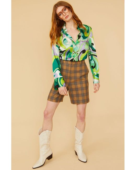 Jayley Green Selena Checkered Shorts