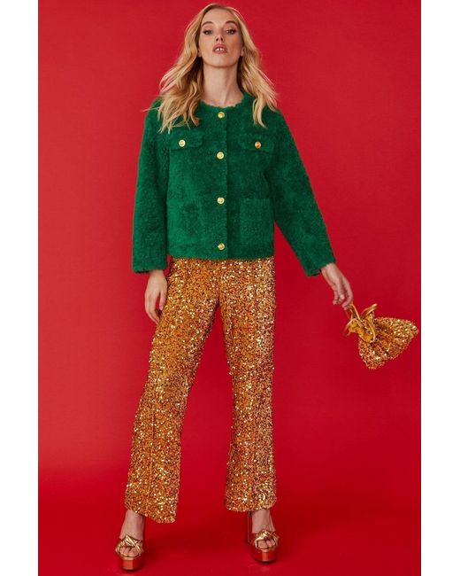 Jayley Yellow Sequin Flares