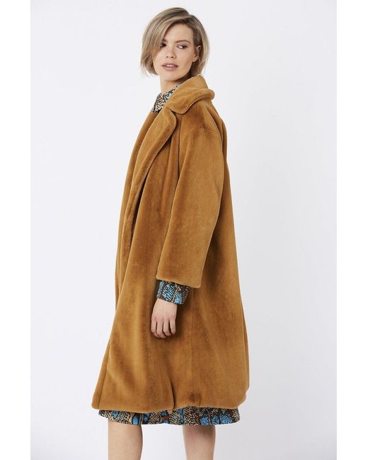 Jayley Multicolor Faux Fur Midi Shaved Shearling Coat