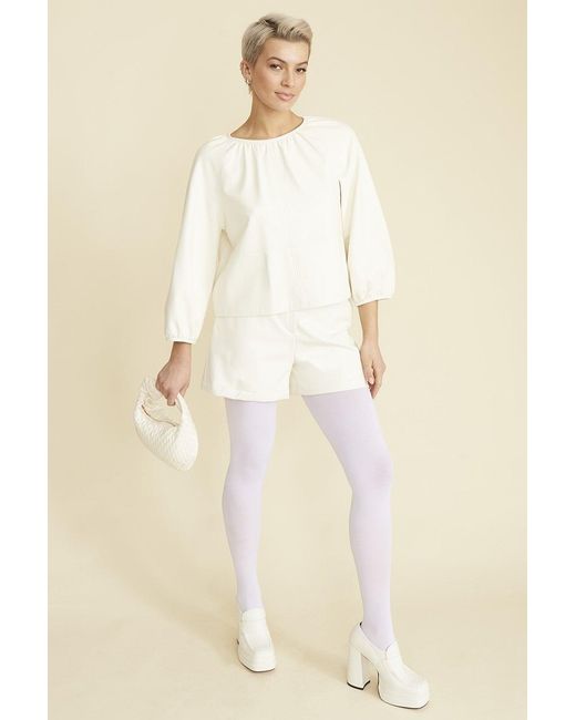 Jayley Natural Tencel Blend Eco Leather Shorts