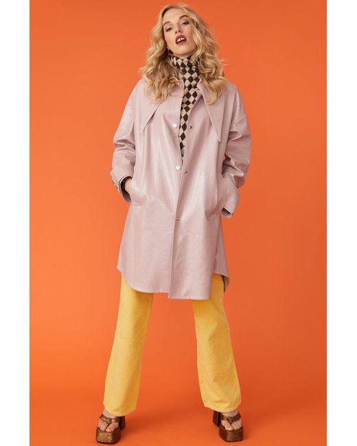 Jayley Orange Baby Oversized Shacket With Exaggerated Collar