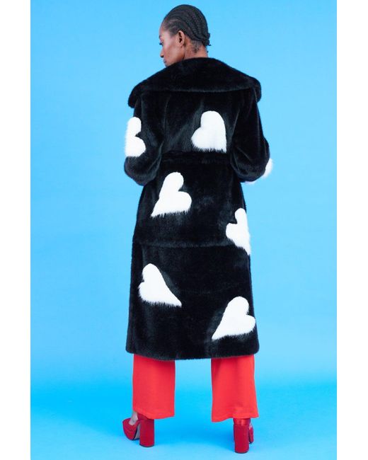 Jayley Blue Faux Fur Long Coat