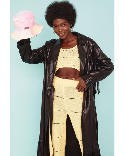 Jayley Green Hand Crafted Tassel Trench Coat