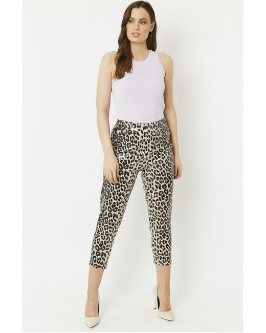 Jayley Black Mono Leopard Leopard Print Faux Suede Trousers