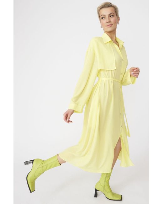 Jayley Yellow Silk Blend Maxi Dress