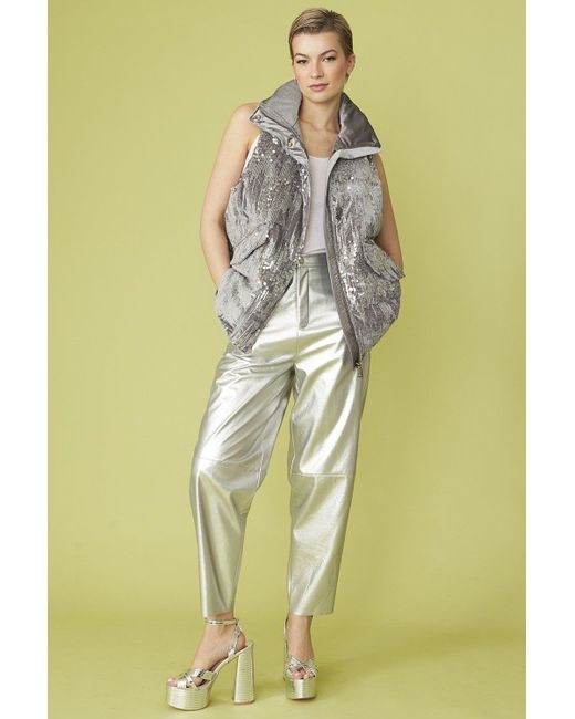 Jayley Green Luxury Faux Fur Sequin Gilet