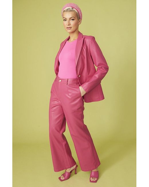 Jayley Orange Eco Leather Trousers