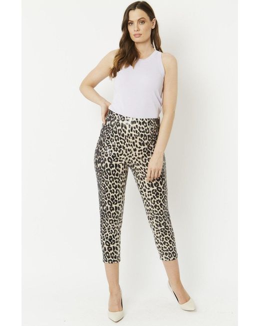 Jayley Black Mono Leopard Leopard Print Faux Suede Trousers
