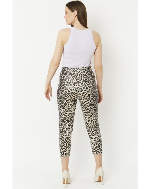Jayley Black Mono Leopard Leopard Print Faux Suede Trousers