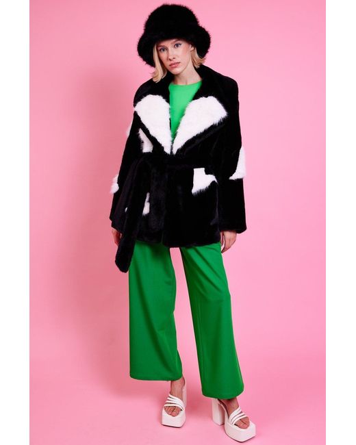Jayley Pink Faux Fur Long Coat