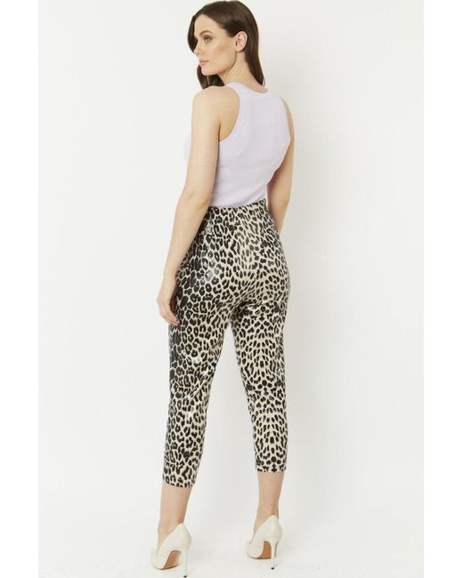 Jayley Black Mono Leopard Leopard Print Faux Suede Trousers