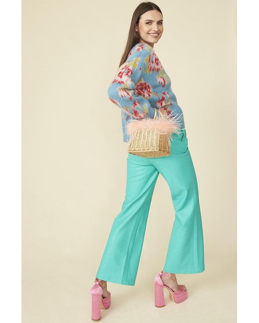 Jayley Blue Aqua Eco Leather Trousers