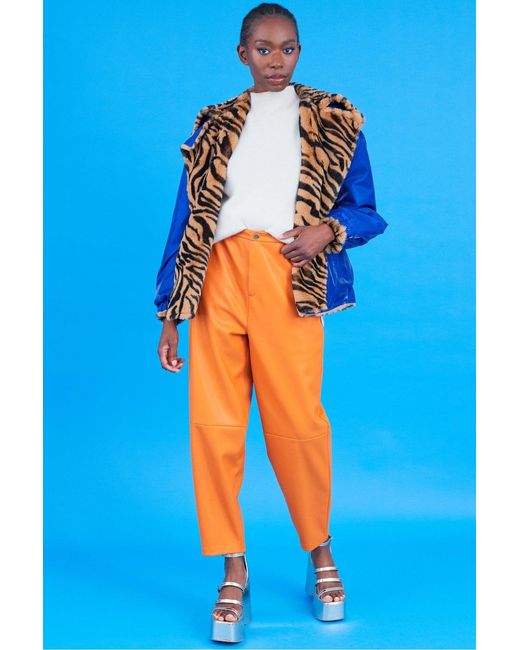 Jayley Blue Reversible Animal Print Jacket